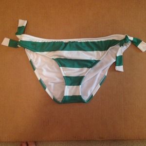 Green Striped Bikini Bottoms