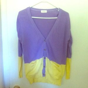 Vintage Purple and Yellow Cardigan