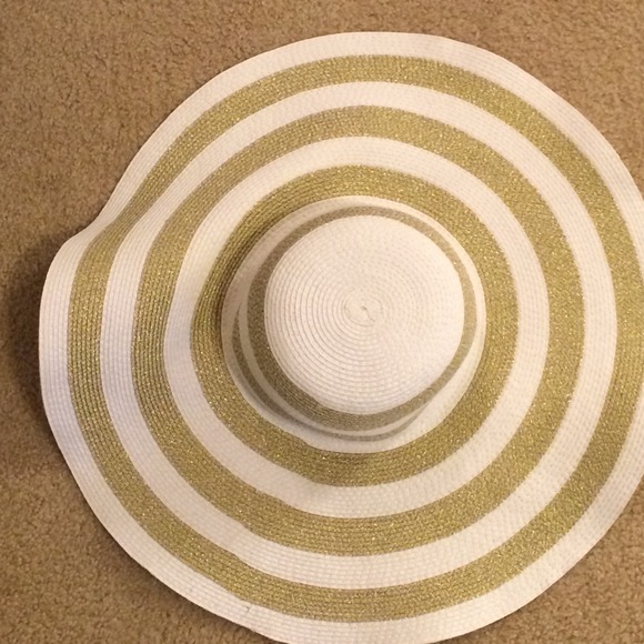 Gold and white striped hat