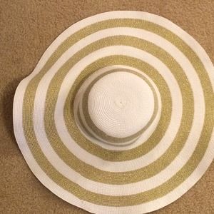 Gold and white striped hat