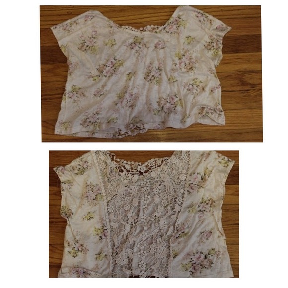 LF crop floral top.