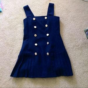 Navy Button Dress