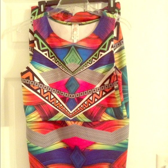 2 piece Artzec/Tribal print skirt and Top