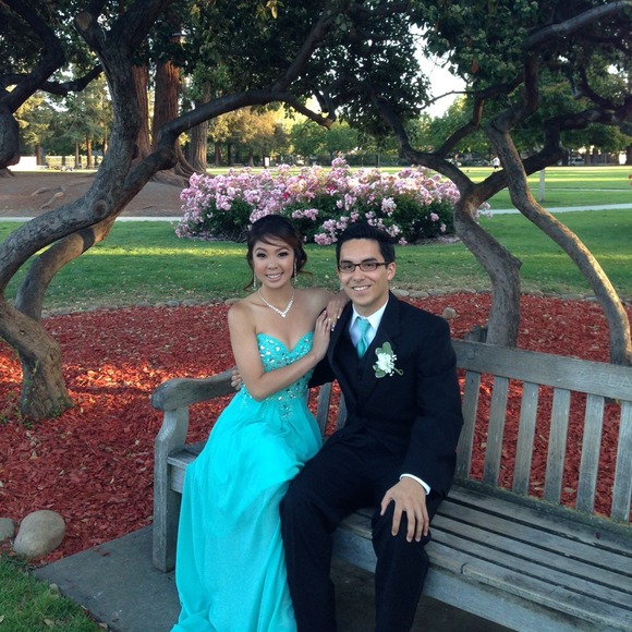 Turquoise/aqua Prom Dress with Beads & Crystals! - Picture 3 of 4