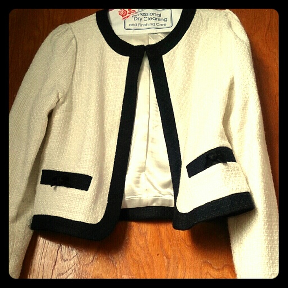 Chanel-Inspired Creme & Black Jacket