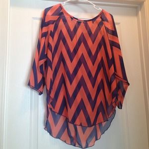 ❌❌Sold❌❌Sheer Chervon Top