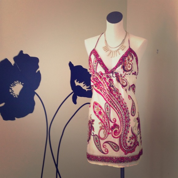 Strappy back  halter dress