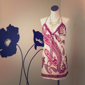 Strappy back  halter dress