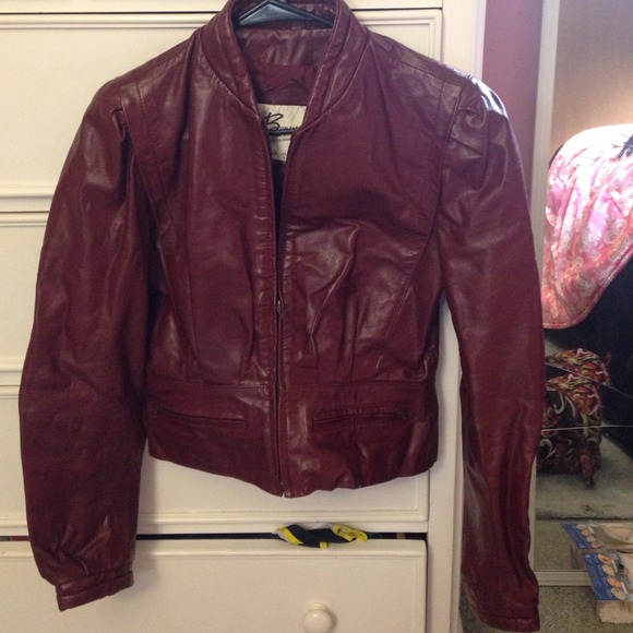 Vintage maroon leather jacket. Barely worn