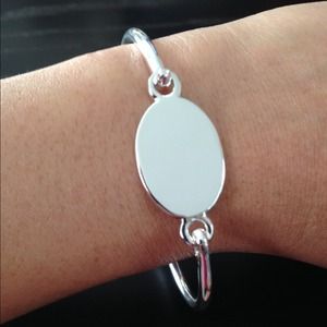 Pair (2) New ID Bangles/Bracelets - Silver Plated