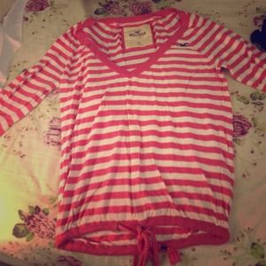 Pink hollister 3/4 sleeve