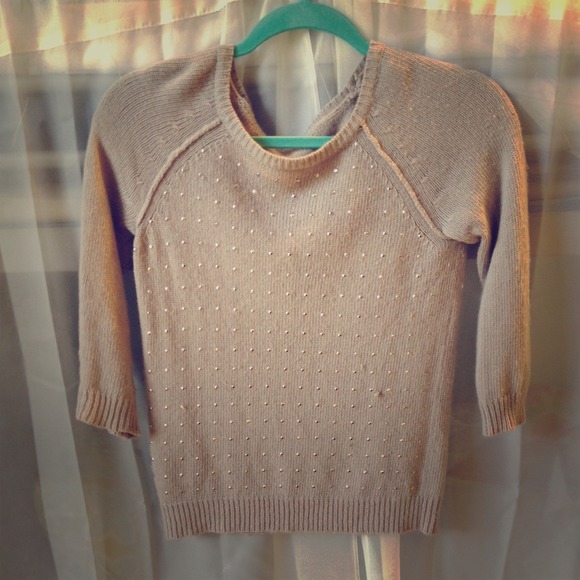 Light brown studded sweater