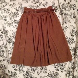 High waist buckle skirt