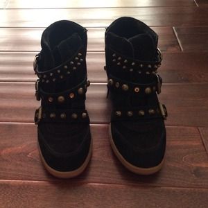 Black Aldo Sneaker Wedges