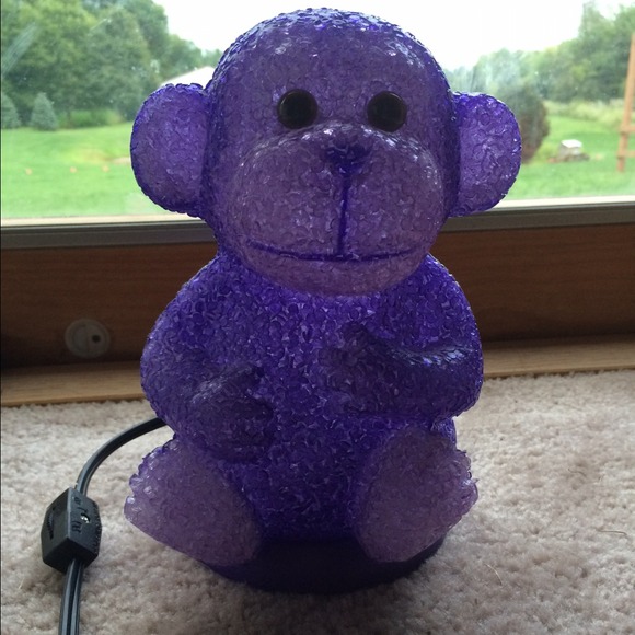 Purple monkey lamp