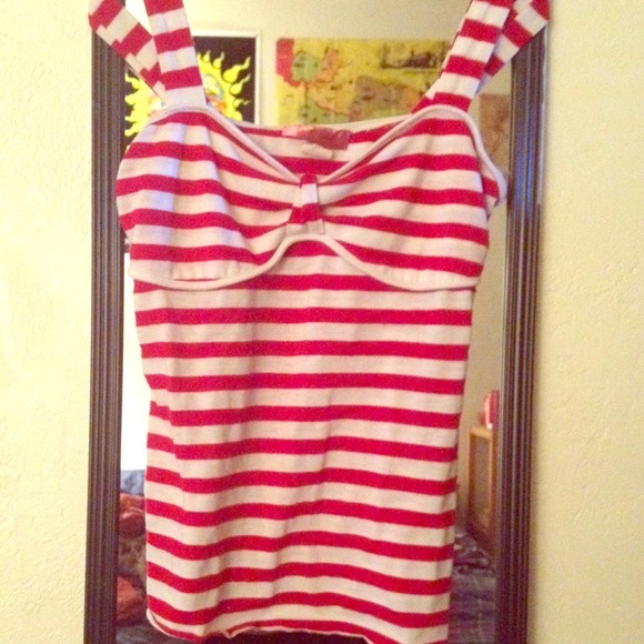 Red and white striped tank top