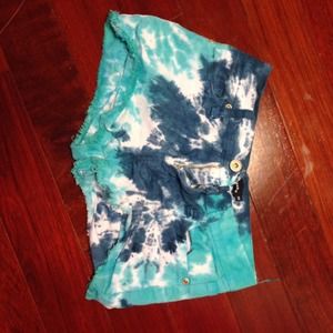 Blue tye dye shorts
