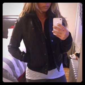 Obey varsity leather jacket! ❌Reserved❌