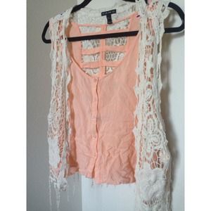 Knitted Floral Vest