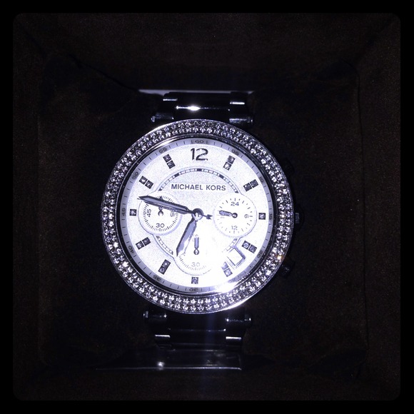 silver Michael kors watch