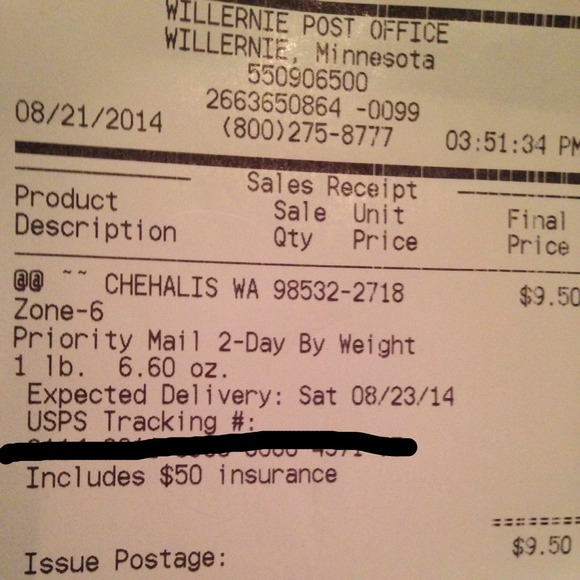 my proof of my shipped traded item!