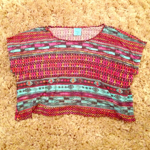 Nordstrom Teen Aztec Flowy Crop Top