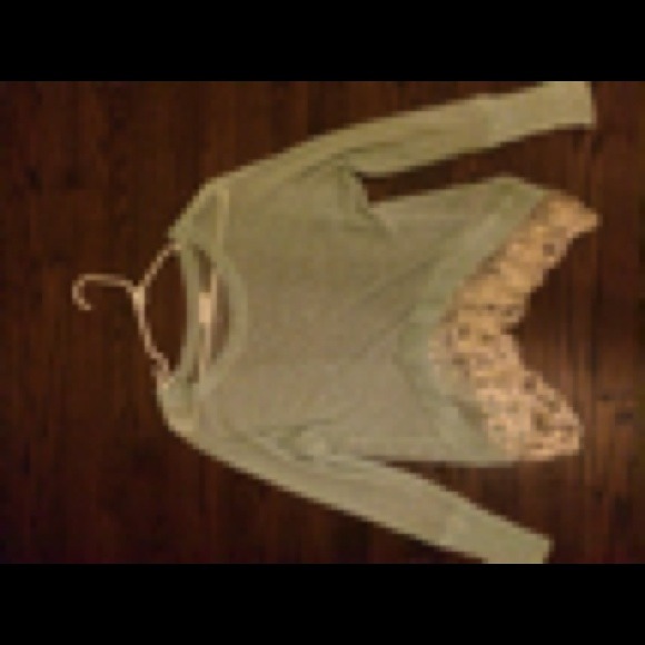 LF lace and blue sweater