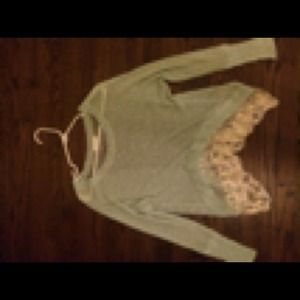 LF lace and blue sweater