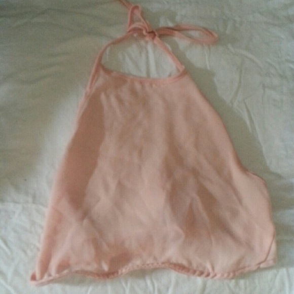 Baby pink brandy crop halter top!