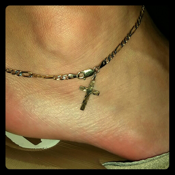 Gold anklet with Diamond flecks
