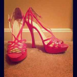 Fuchsia high heel sandals