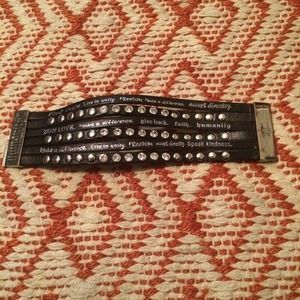 Humanity for All leather magnet clasp bracelet