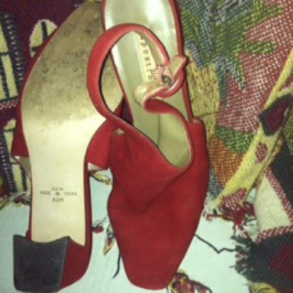Red Suede Slingbacks ***ON SALE***!!! - Picture 2 of 4