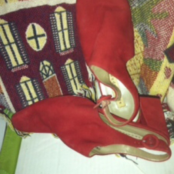 Red Suede Slingbacks ***ON SALE***!!! - Picture 3 of 4