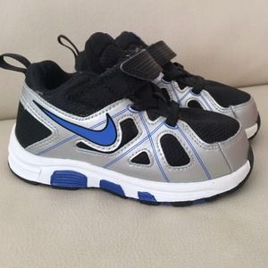 Toddler Nike Shoes (Blue, Black, Silver)