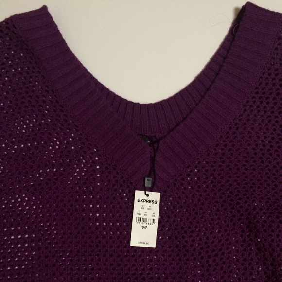 Mesh stitch dolman sweater - purple. Size Sm. - Picture 2 of 4