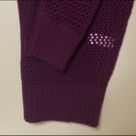 Mesh stitch dolman sweater - purple. Size Sm. - Picture 3 of 4