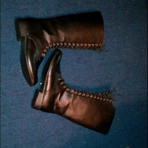 Black high combat boots