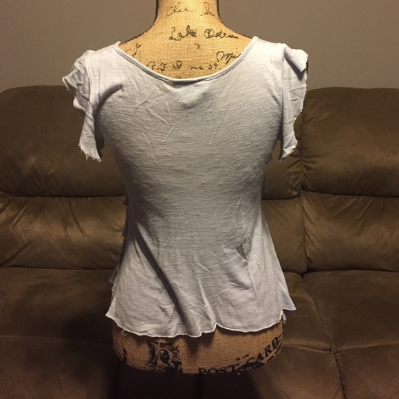 Grey ruffled iZByer top size Medium - Picture 2 of 3