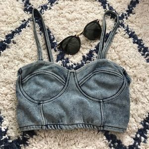 Topshop Denim crop top