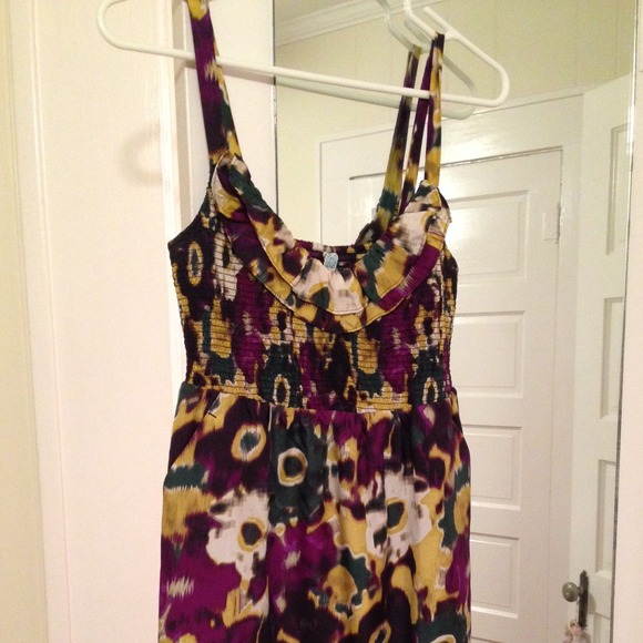Anthropologie printed silk dress