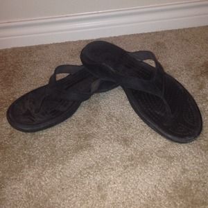 Black crocs flip flops!
