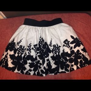 Black and white floral skirt