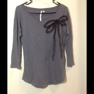 LC LAUREN CONRAD 3/4 SLEEVE BOW TOP XS