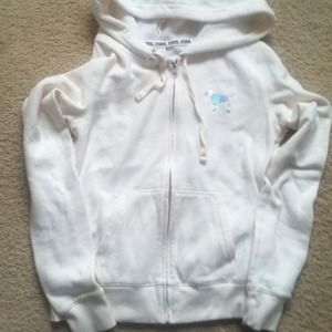 Victoria's Secret PINK White Zip Hoodie