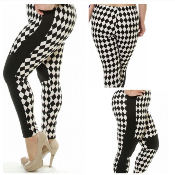 Checker leggings plus size no trade