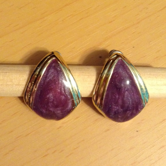 Purple and Gold Earrings