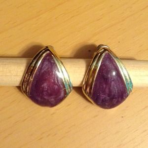 Purple and Gold Earrings