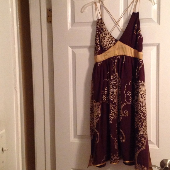 Gold and brown Summer Dress
