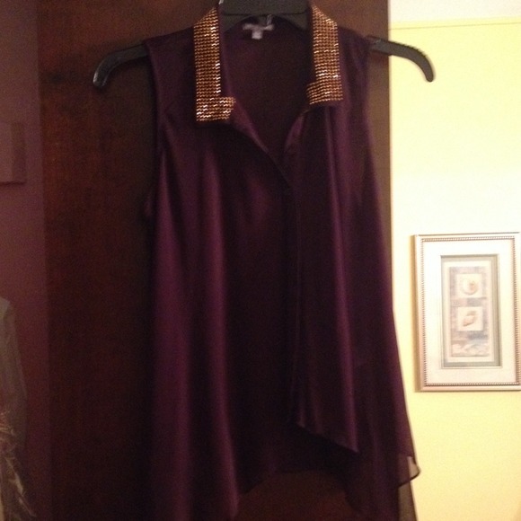 Charlotte Russe Tops - Dark purple sheer blouse